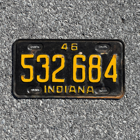 Photo of a 1946 Indiana License Plate Auto Tag Garage Decor Vintage 532684