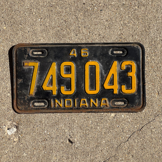 Photo of a 1946 Indiana License Plate Auto Tag Garage Decor Vintage 749 043