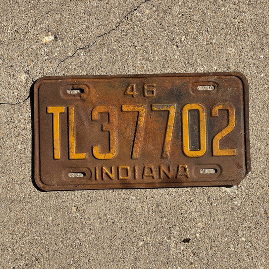 Photo of a 1946 Indiana TRAILER License Plate Auto Tag Garage Decor Vintage TL 37702