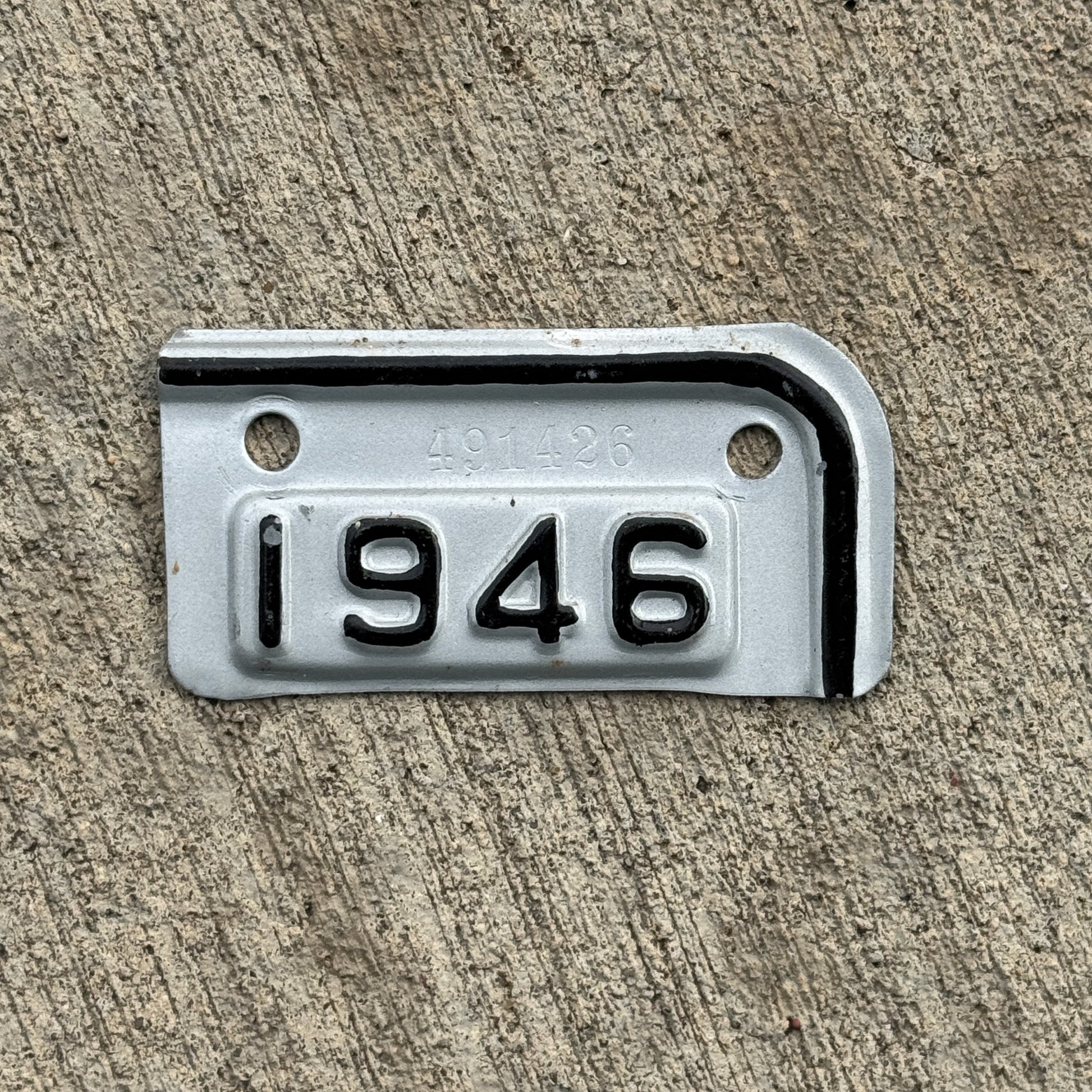Photo of a 1946 Maryland Tab License Plate Auto Tag Garage Decor Vintage 491426 with original patina