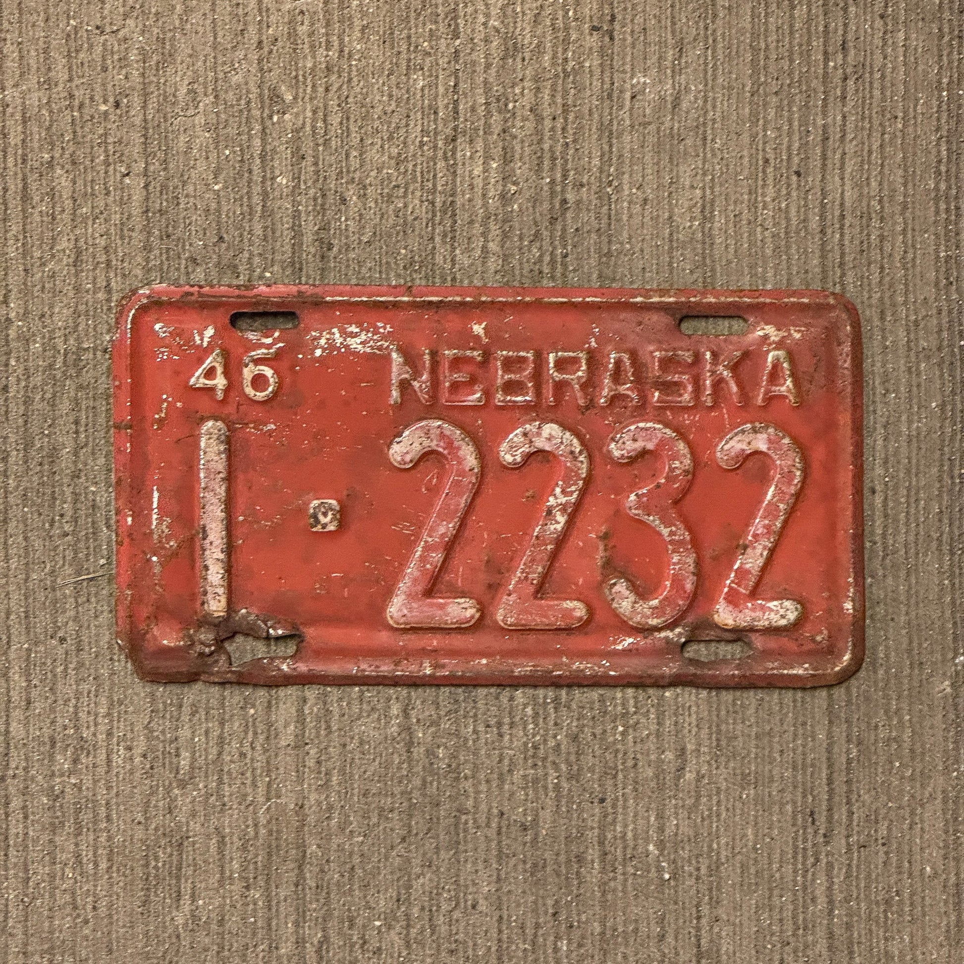 Photo of a 1946 Nebraska License Plate Auto Tag Garage Decor Vintage 1 2232