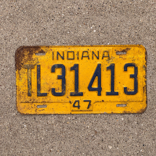 Photo of a 1947 Indiana TRAILER License Plate Auto Tag Garage Decor Vintage TL 31413