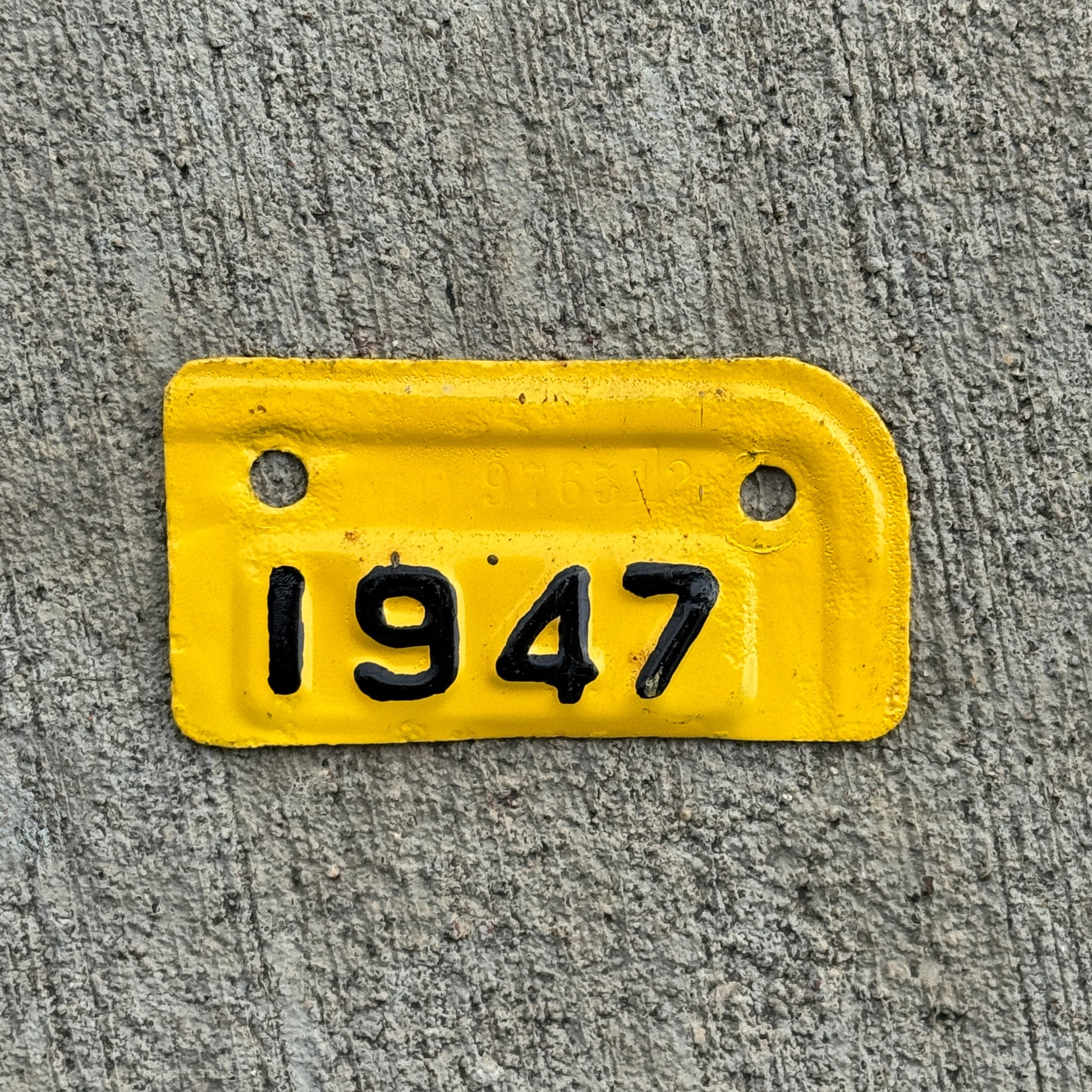 Photo of a 1947 Maryland Tab License Plate Auto Tag Garage Decor Vintage 976512 with original patina