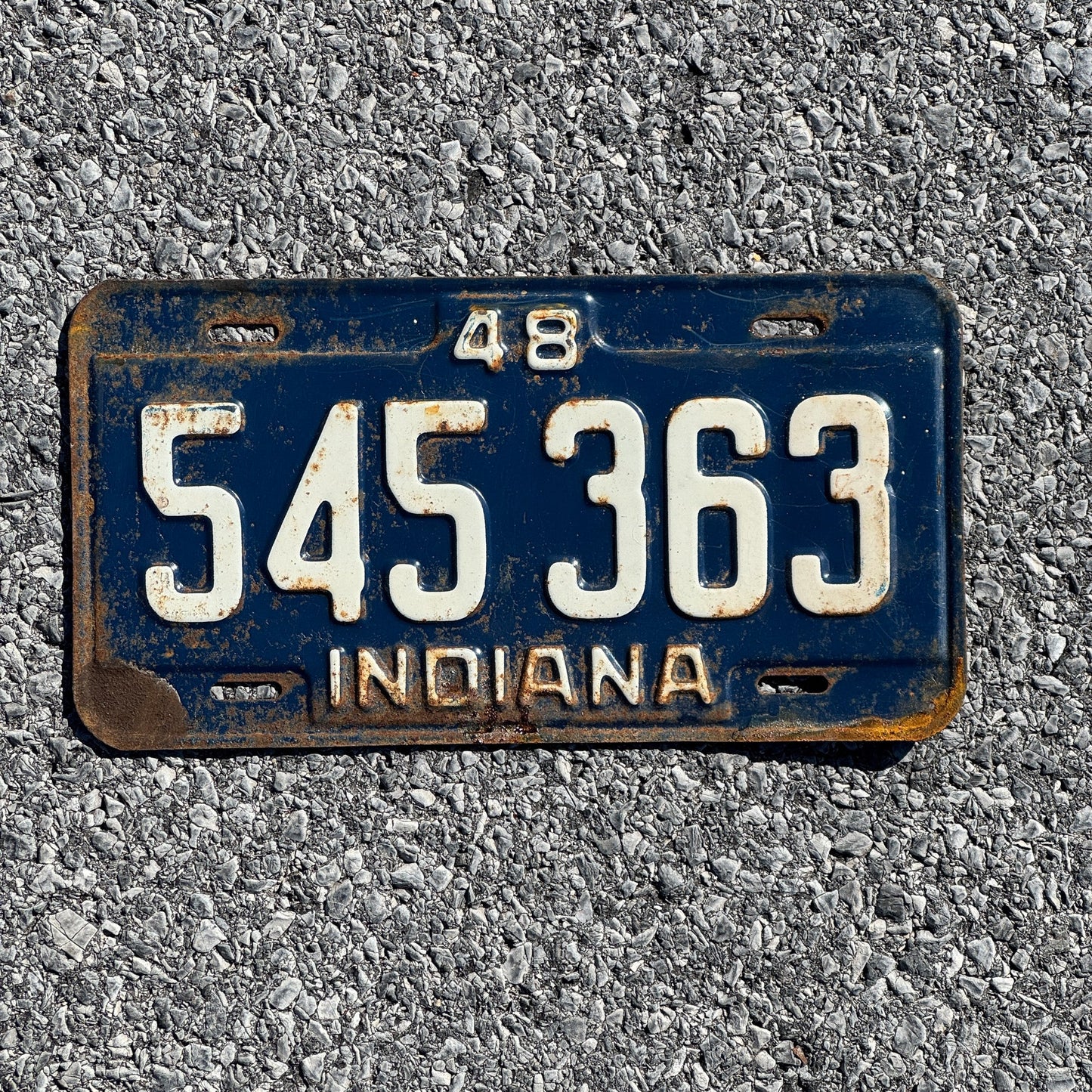 Photo of a 1948 Indiana License Plate Auto Tag Garage Decor Vintage 545363
