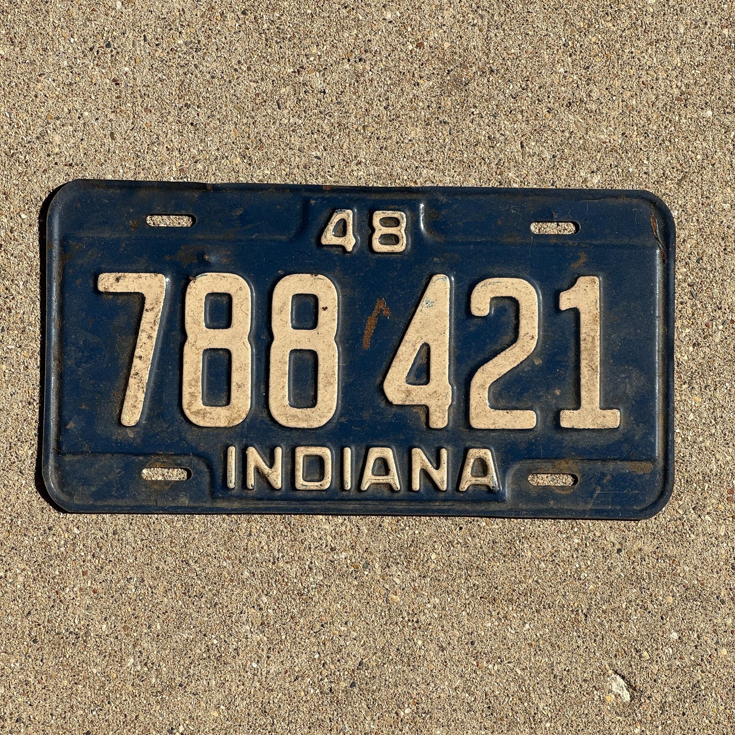 Photo of a 1948 Indiana License Plate Auto Tag Garage Decor Vintage 788 421