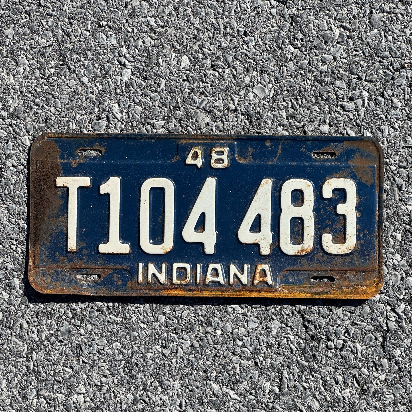 Photo of a 1948 Indiana Truck License Plate Auto Tag Garage Decor Vintage T 104483