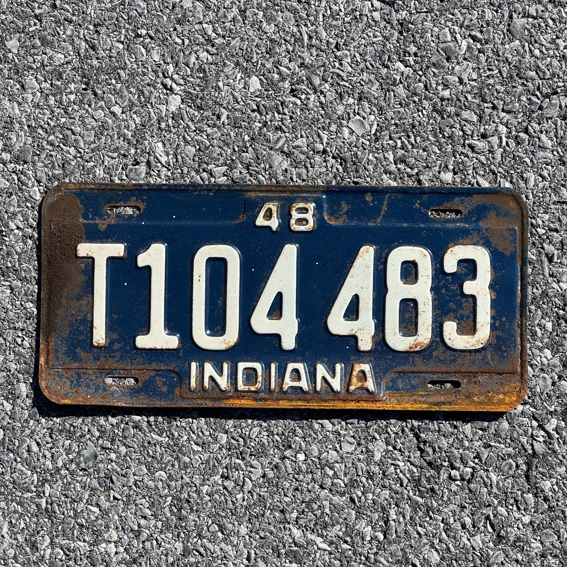 Photo of a 1948 Indiana Truck License Plate Auto Tag Garage Decor Vintage T 104483