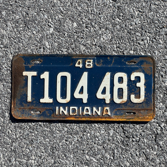 Photo of a 1948 Indiana Truck License Plate Auto Tag Garage Decor Vintage T 104483