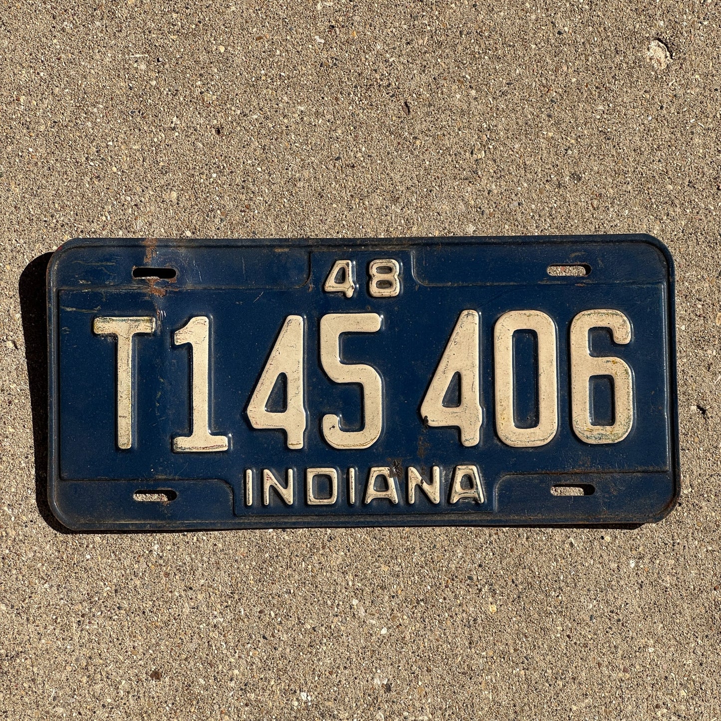 Photo of a 1948 Indiana TRUCK License Plate Auto Tag Garage Decor Vintage T 145 406