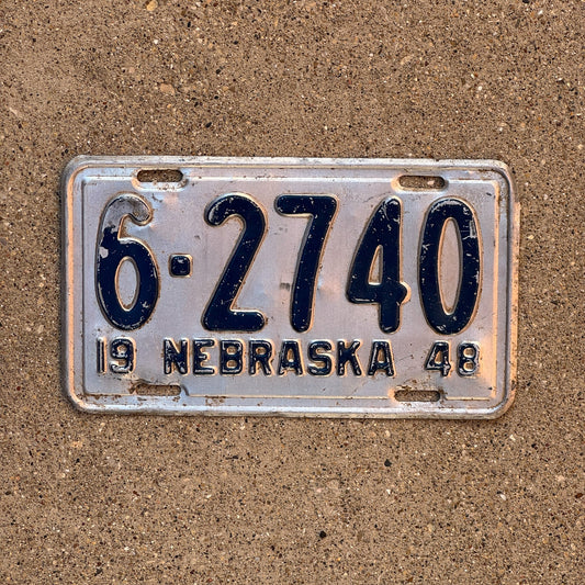 Photo of a 1948 Nebraska License Plate Auto Tag Garage Decor Vintage 6 2740