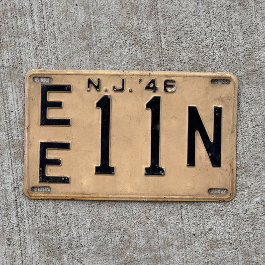 Photo of a 1948 New Jersey License Plate Auto Tag Garage Decor Vintage EE 11 N