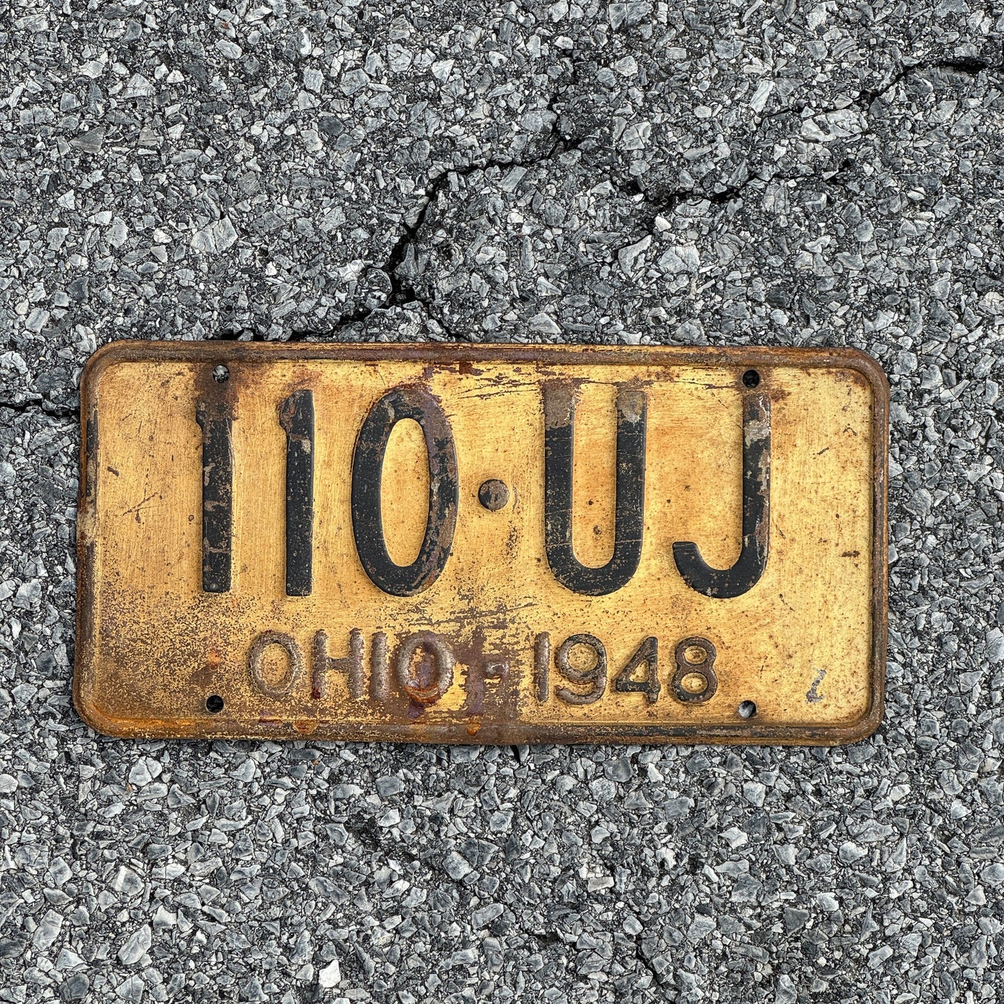 Photo of a 1948 Ohio License Plate Auto Tag Garage Decor Vintage 110 UJ