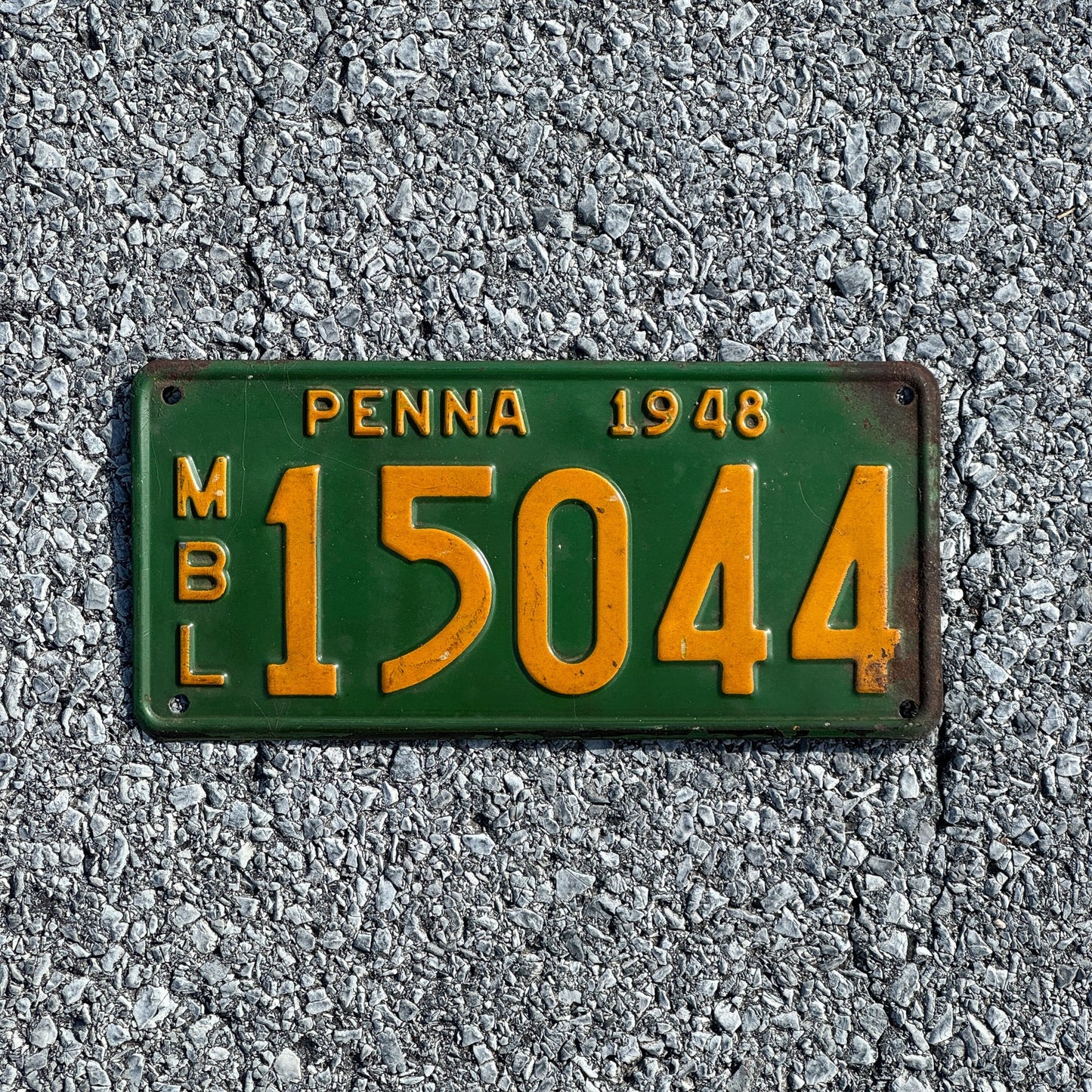Photo of a 1948 Pennsylvania Motor Boat License Plate Auto Tag Garage Decor Vintage 15044