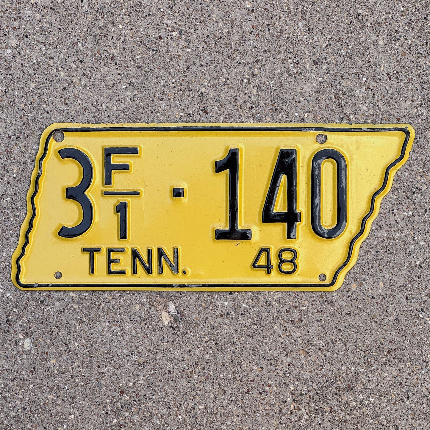 Photo of a 1948 Tennessee Farm License Plate Auto Tag Garage Decor Vintage State Shape 3 F1 140