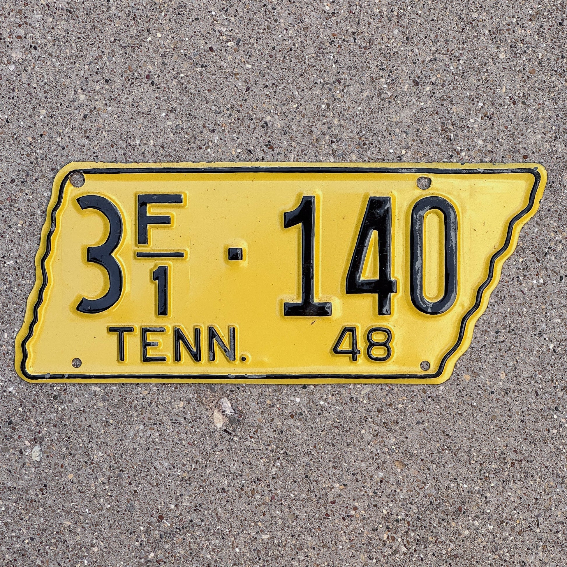 Photo of a 1948 Tennessee Farm License Plate Auto Tag Garage Decor Vintage State Shape 3 F1 140