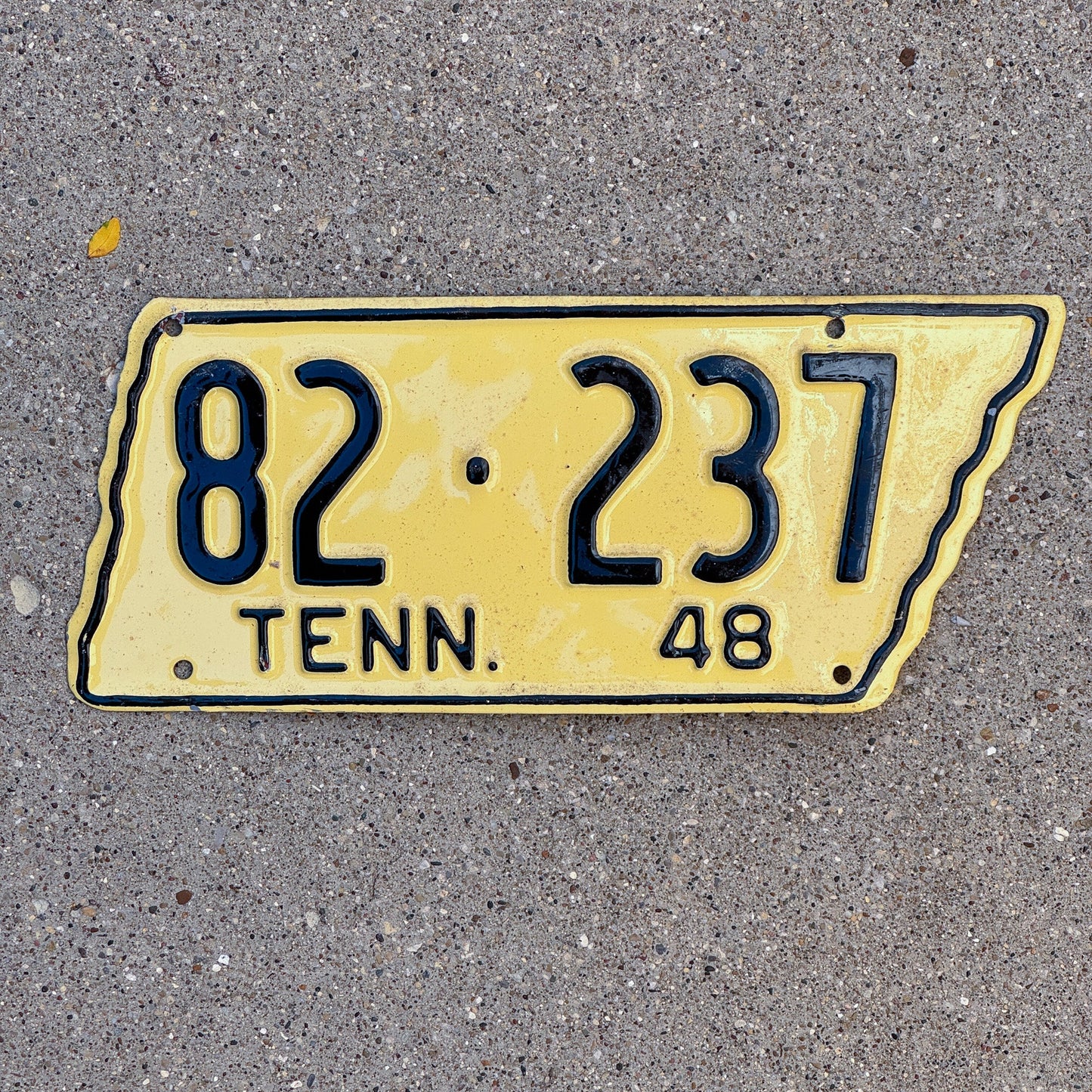 Photo of a 1948 Tennessee License Plate Auto Tag Garage Decor Vintage State Shape 82 237