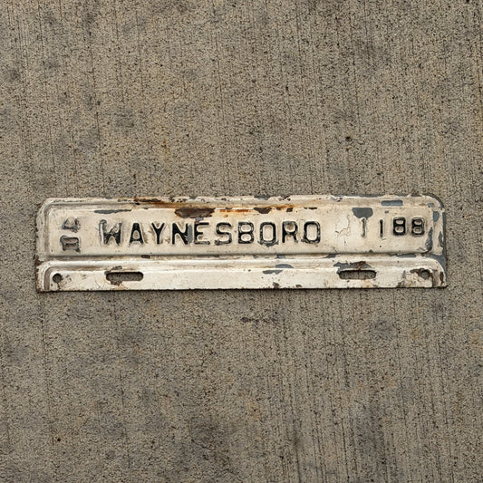 Photo of a 1948 Virginia Tax Strip License Plate Auto Tag Garage Decor Vintage Waynesboro 1188 with original patina