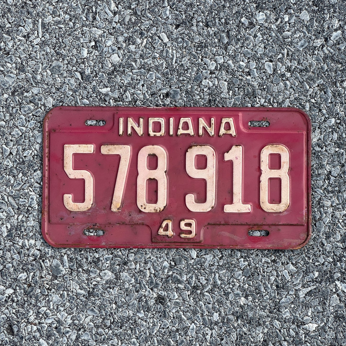 Photo of a 1949 Indiana License Plate Auto Tag Garage Decor Vintage 578918