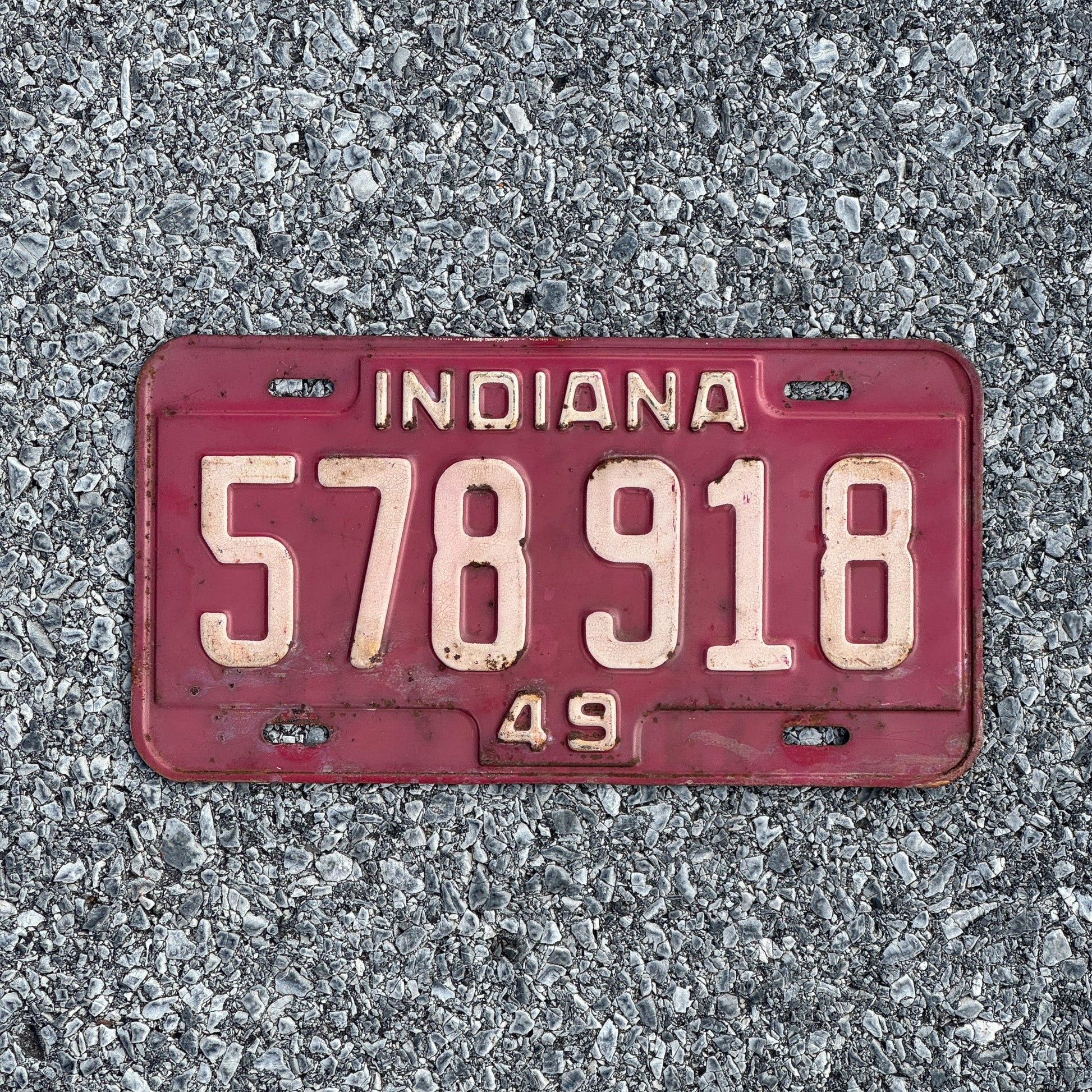 Photo of a 1949 Indiana License Plate Auto Tag Garage Decor Vintage 578918
