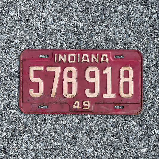 Photo of a 1949 Indiana License Plate Auto Tag Garage Decor Vintage 578918