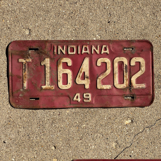 Photo of a 1949 Indiana TRUCK License Plate Auto Tag Garage Decor Vintage T 164 202