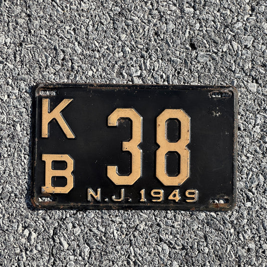 Photo of a 1949 New Jersey License Plate Auto Tag Garage Decor Vintage Middlesex County KB38