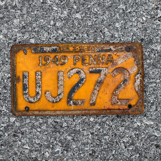 Photo of a 1949 Pennsylvania License Plate Auto Tag Garage Decor Vintage UJ272