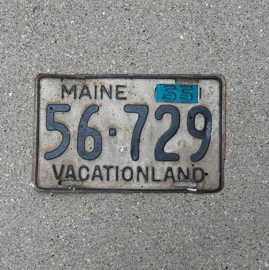 Photo of a 1950 1955 Maine License Plate Auto Tag Garage Decor Vintage 56729