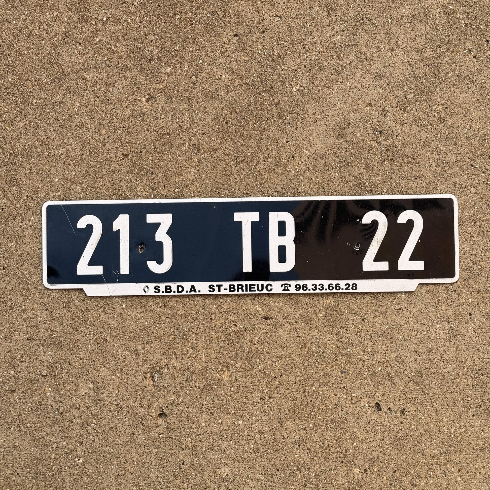 Photo of a 1950 Era France License Plate Auto Tag Garage Decor Vintage Cotes du Nord 213 TB 22