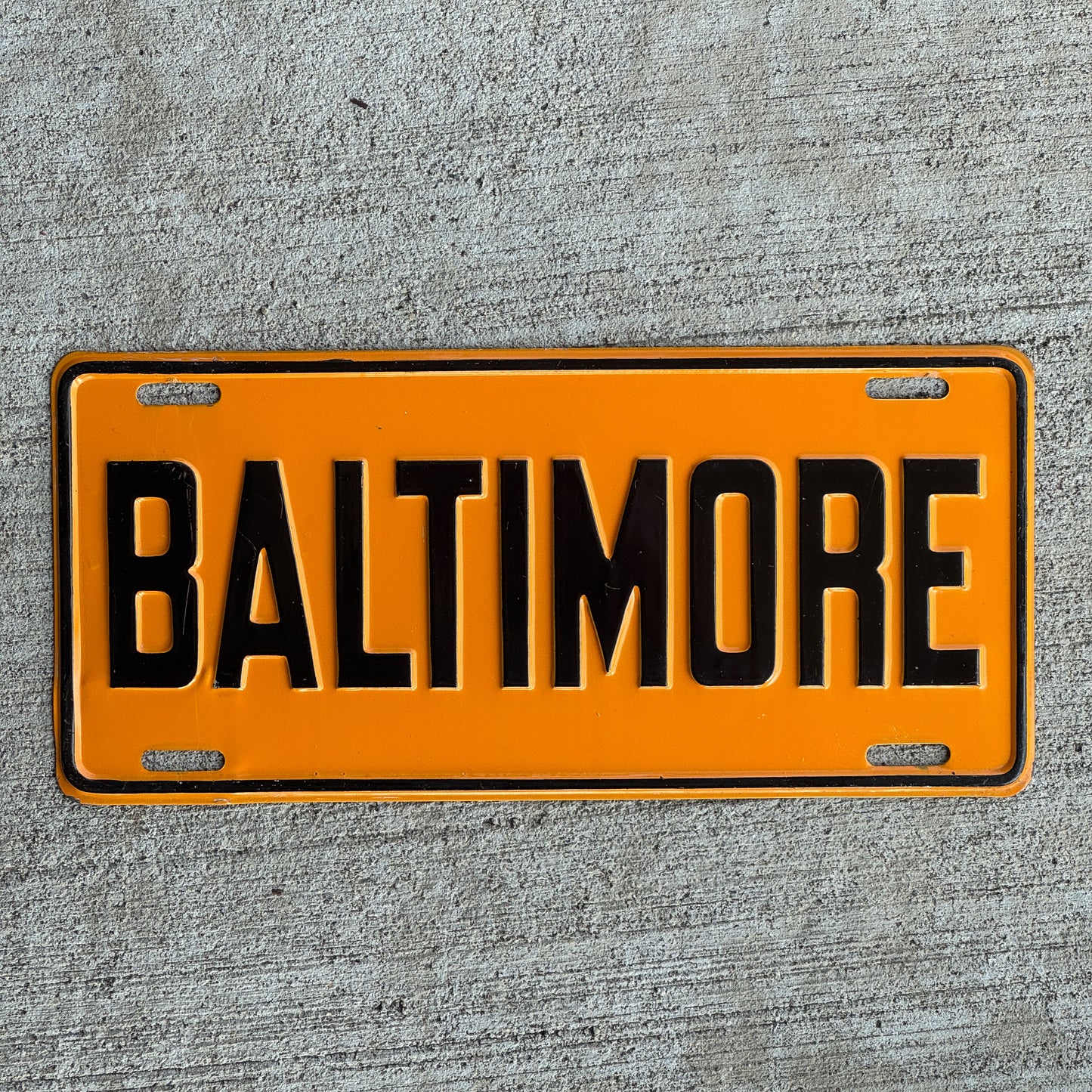 Photo of a 1950 Era Maryland Booster License Plate Auto Tag Garage Decor Vintage with original patina