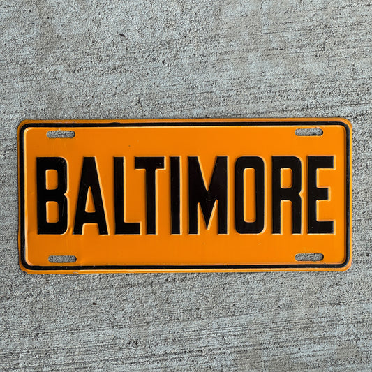 Photo of a 1950 Era Maryland Booster License Plate Auto Tag Garage Decor Vintage with original patina