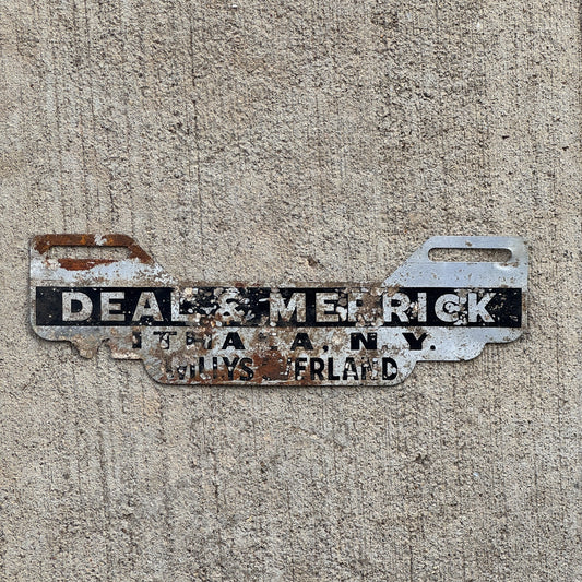 Photo of a 1950 Era New York License Plate Topper Auto Tag Garage Decor Vintage Willys Overland Ithaca NY