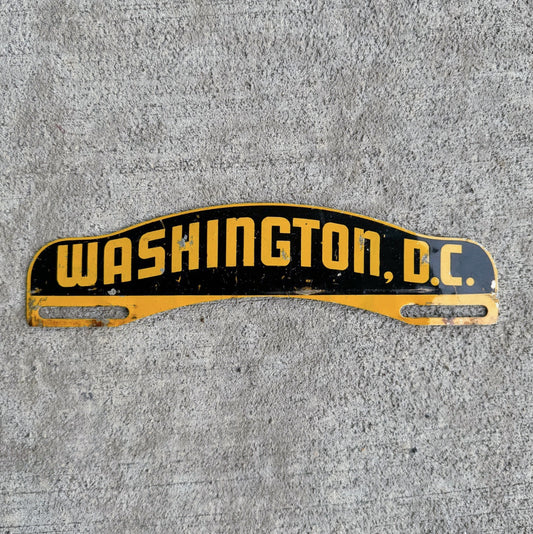 Photo of a 1950 Era Washington DC License Plate Topper Auto Tag Garage Decor Vintage Garage Decor Auto Tag Flair with original patina