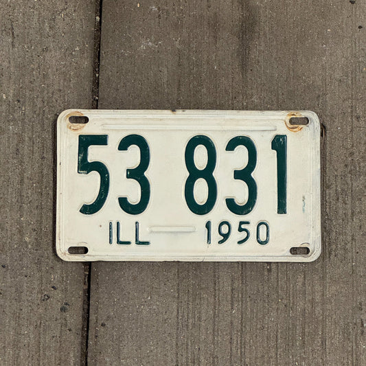 Photo of a 1950 Illinois License Plate Auto Tag Garage Decor Vintage 53 831