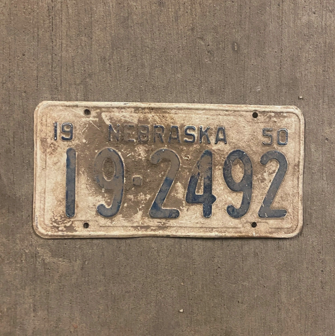 Photo of a 1950 Nebraska License Plate Auto Tag Garage Decor Vintage 19 2492
