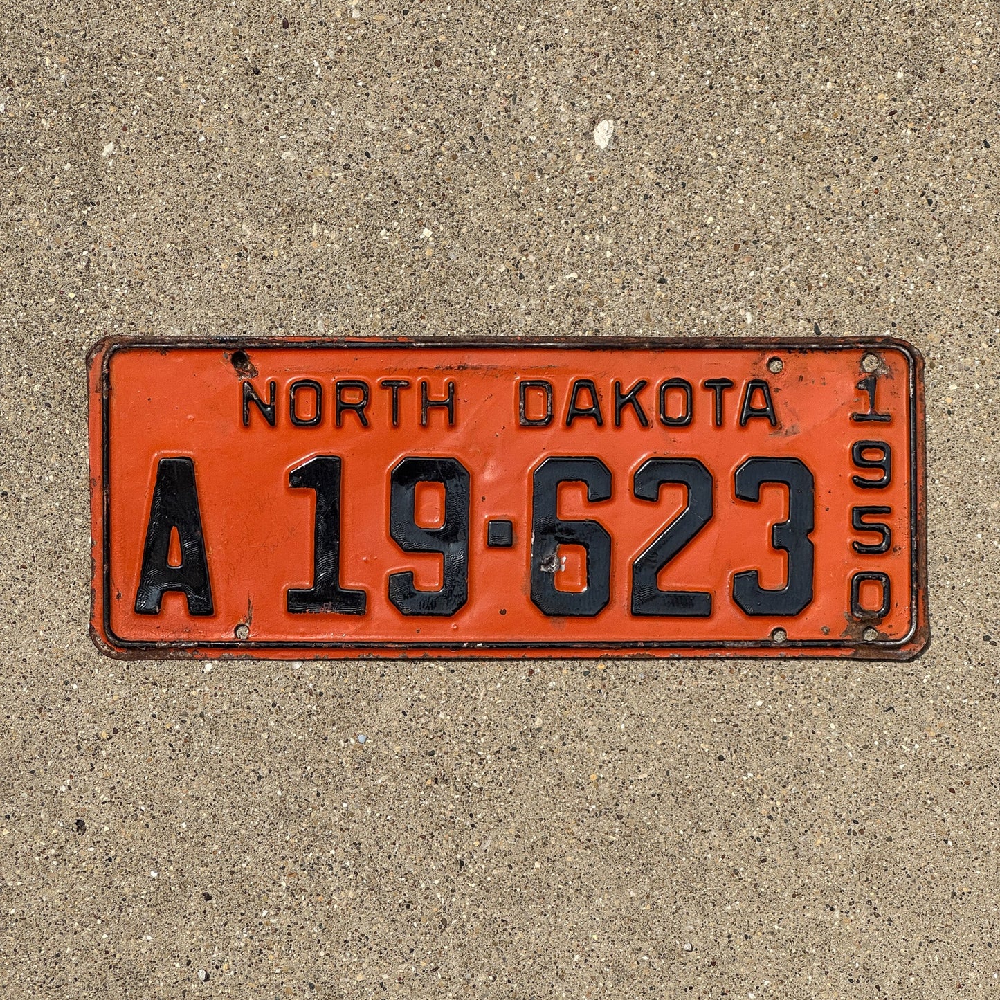 Photo of a 1950 North Dakota Truck License Plate Auto Tag Garage Decor Vintage A 19 623