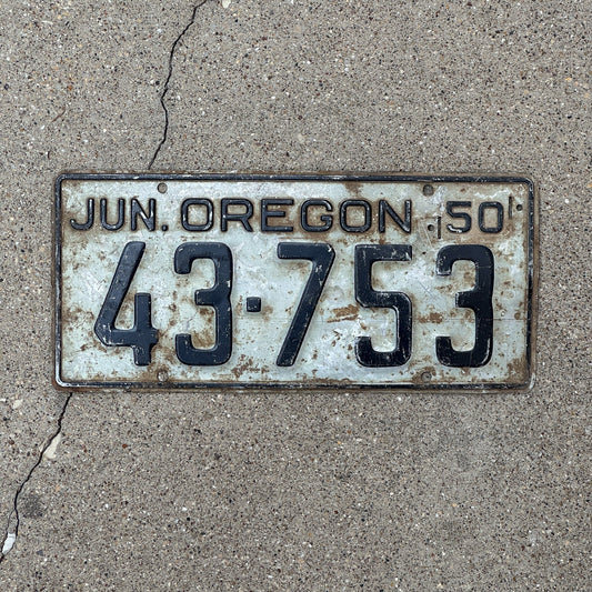 Photo of a 1950 Oregon License Plate Auto Tag Garage Decor Vintage 43 753