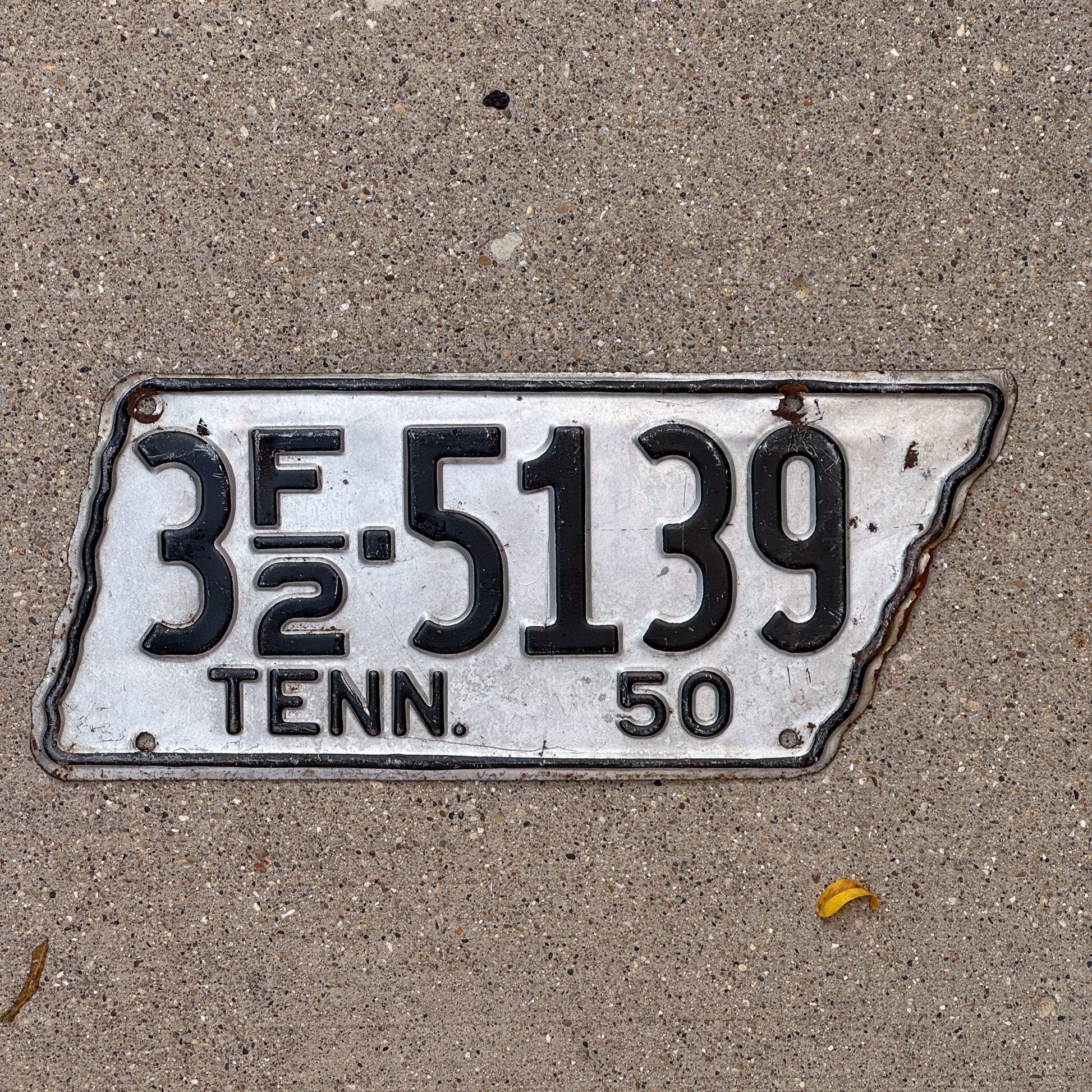 Photo of a 1950 Tennessee Farm License Plate Auto Tag Garage Decor Vintage State Shape 3 F2 5139