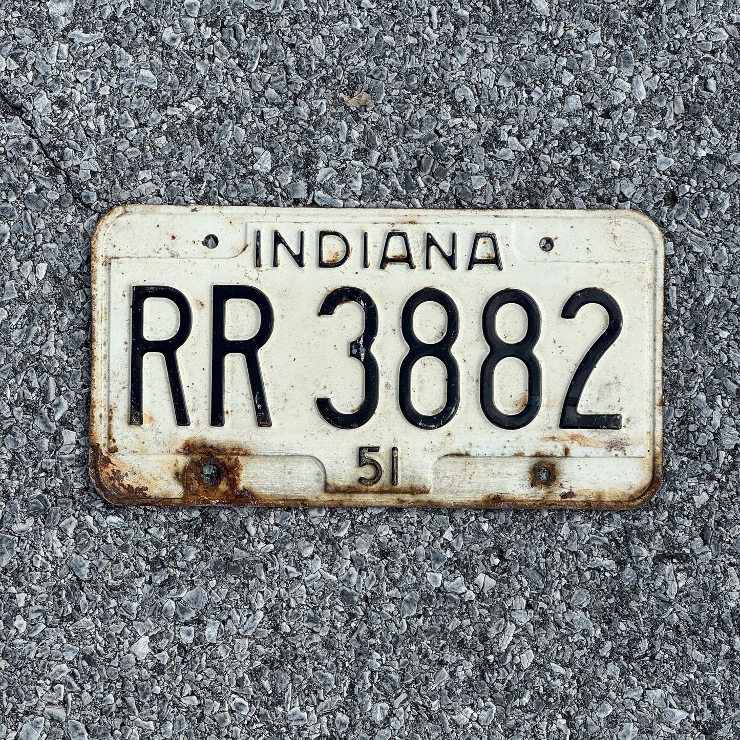 Photo of a 1951 Indiana License Plate Auto Tag Garage Decor Vintage RR3882