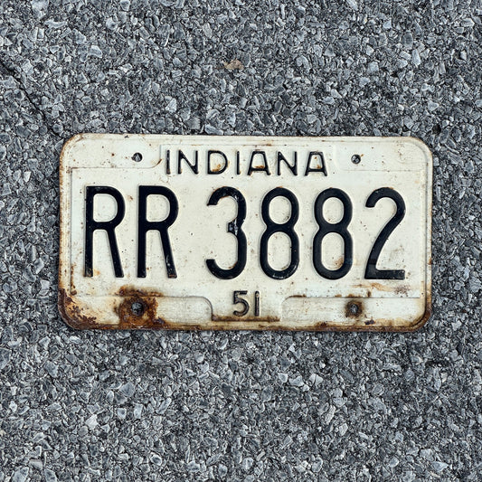 Photo of a 1951 Indiana License Plate Auto Tag Garage Decor Vintage RR3882