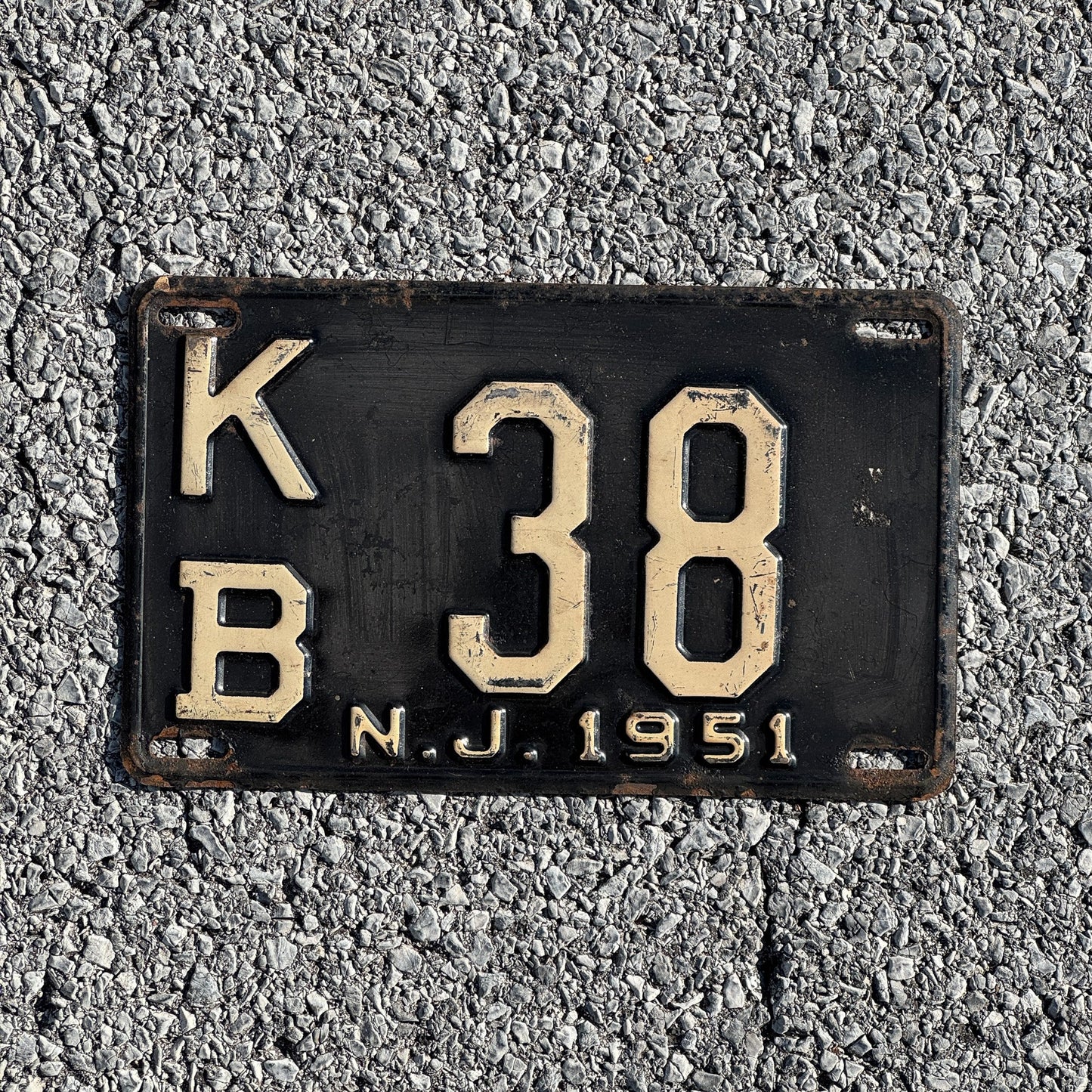 Photo of a 1951 New Jersey License Plate Auto Tag Garage Decor Vintage Middlesex County KB38