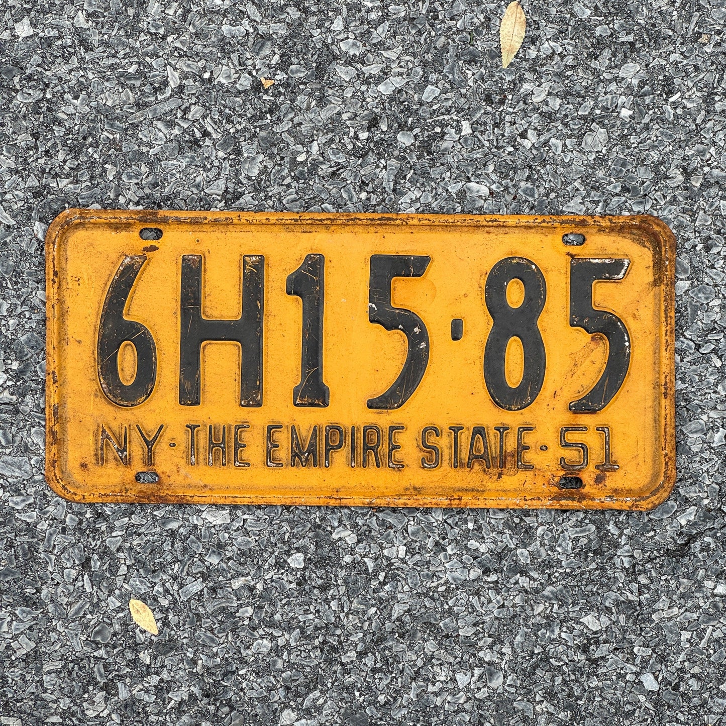 Photo of a 1951 New York License Plate Auto Tag Garage Decor Vintage 6H15 85