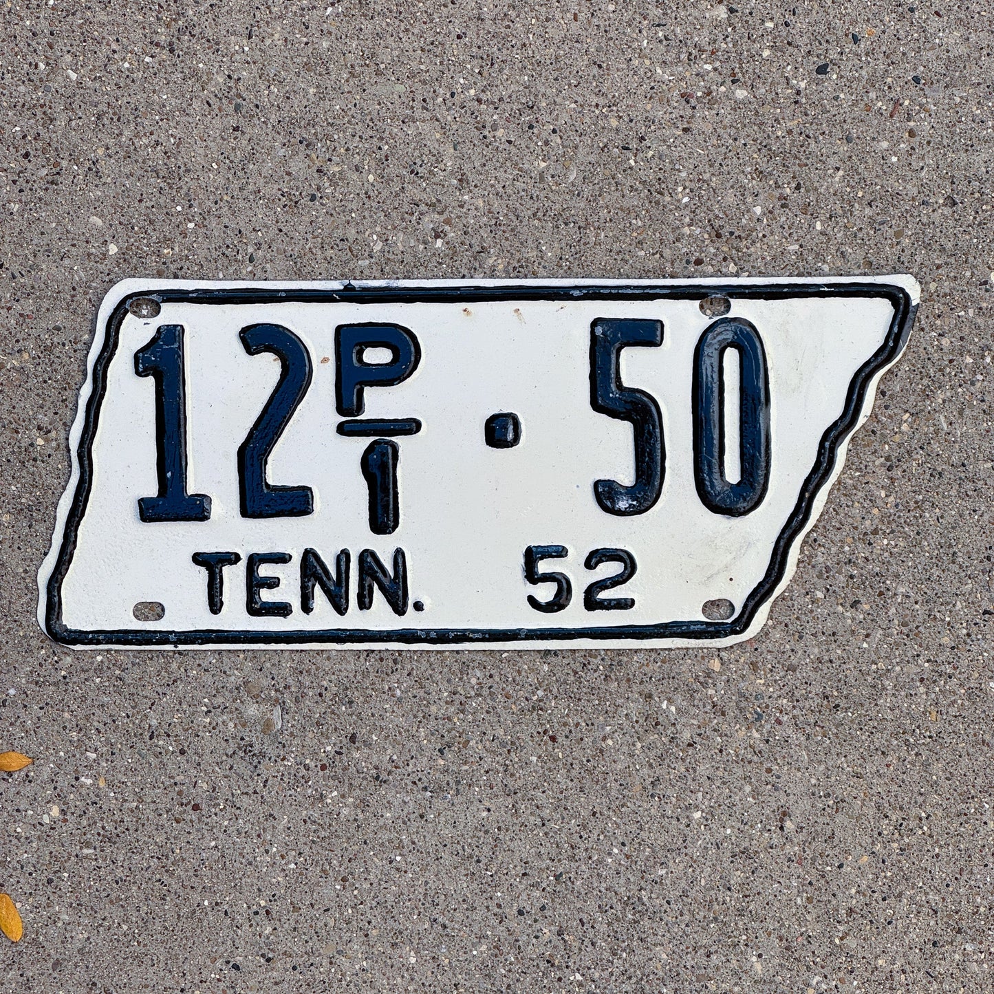 Photo of a 1952 Tennessee Truck License Plate Auto Tag Garage Decor Vintage State Shape 12 P1 50