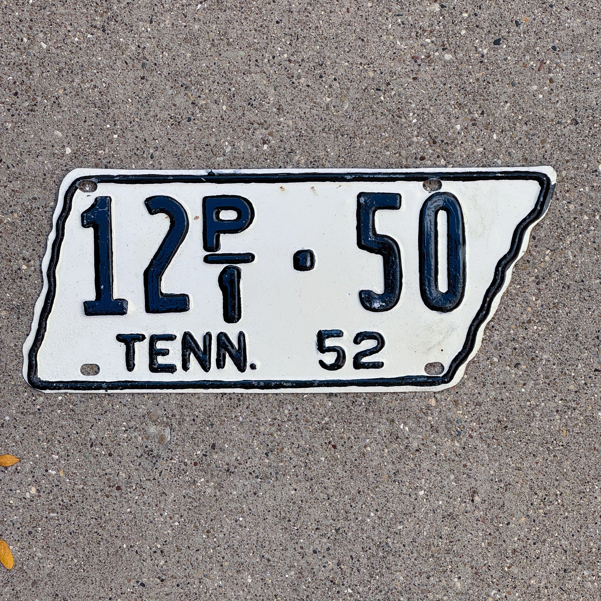 Photo of a 1952 Tennessee Truck License Plate Auto Tag Garage Decor Vintage State Shape 12 P1 50