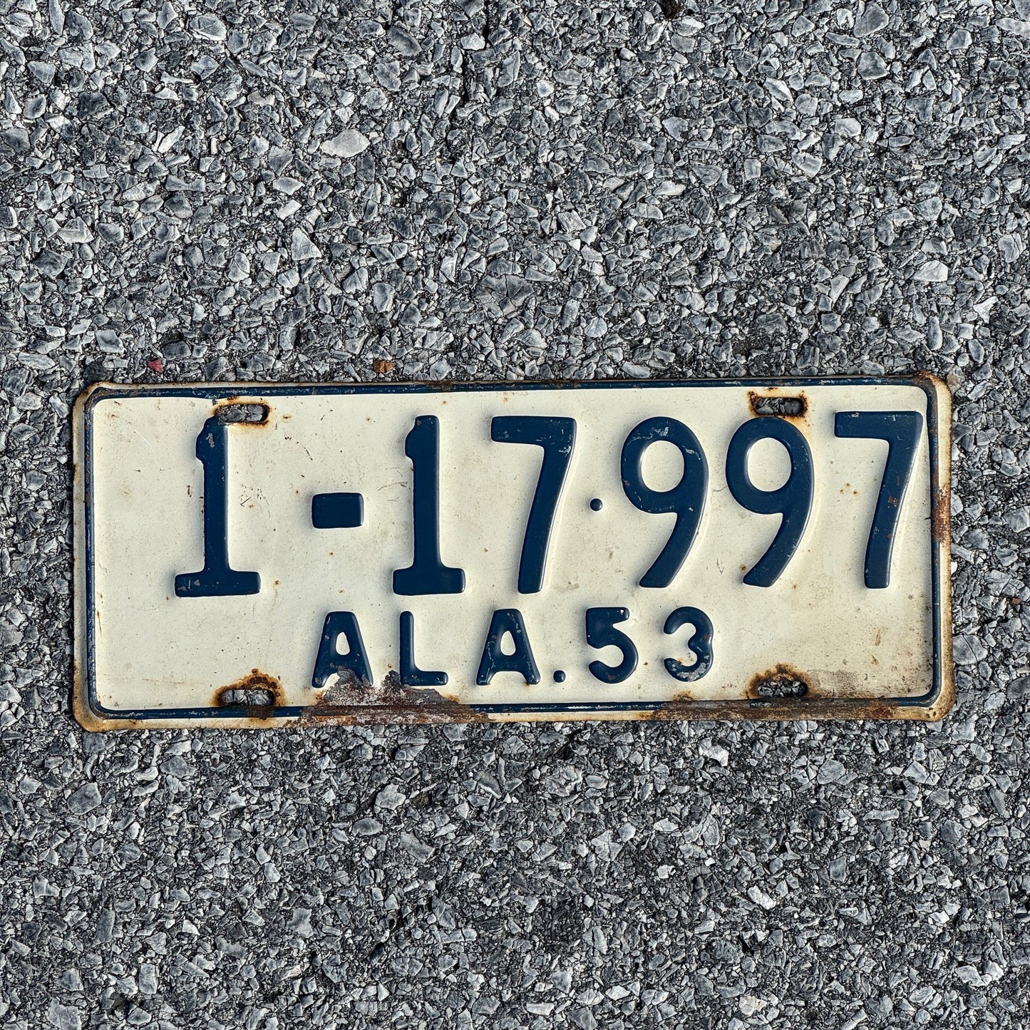 Photo of a 1953 Alabama License Plate Auto Tag Garage Decor Vintage 1 17 0997