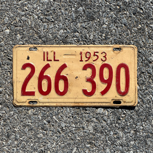 Photo of a 1953 Illinois License Plate Auto Tag Garage Decor Vintage 266390