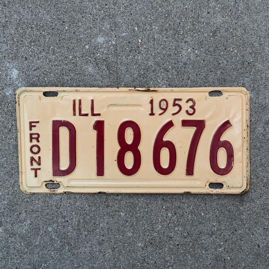 Photo of a 1953 Illinois TRUCK License Plate Auto Tag Garage Decor Vintage License Plate Auto Tag Garage Decor FRONT D 18676
