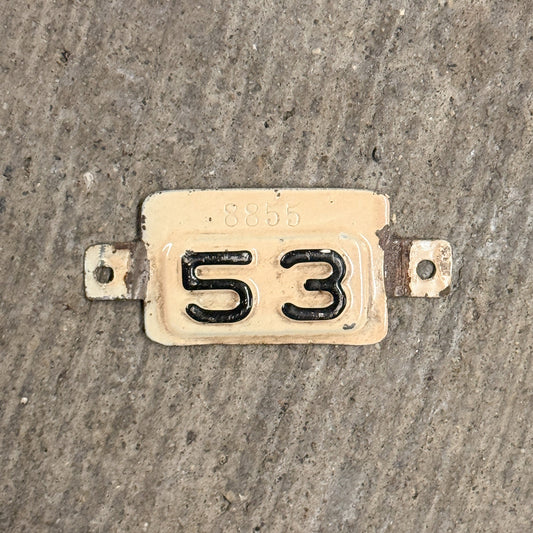 1953 Maryland Registration Tab License Plate Auto Tag 8855