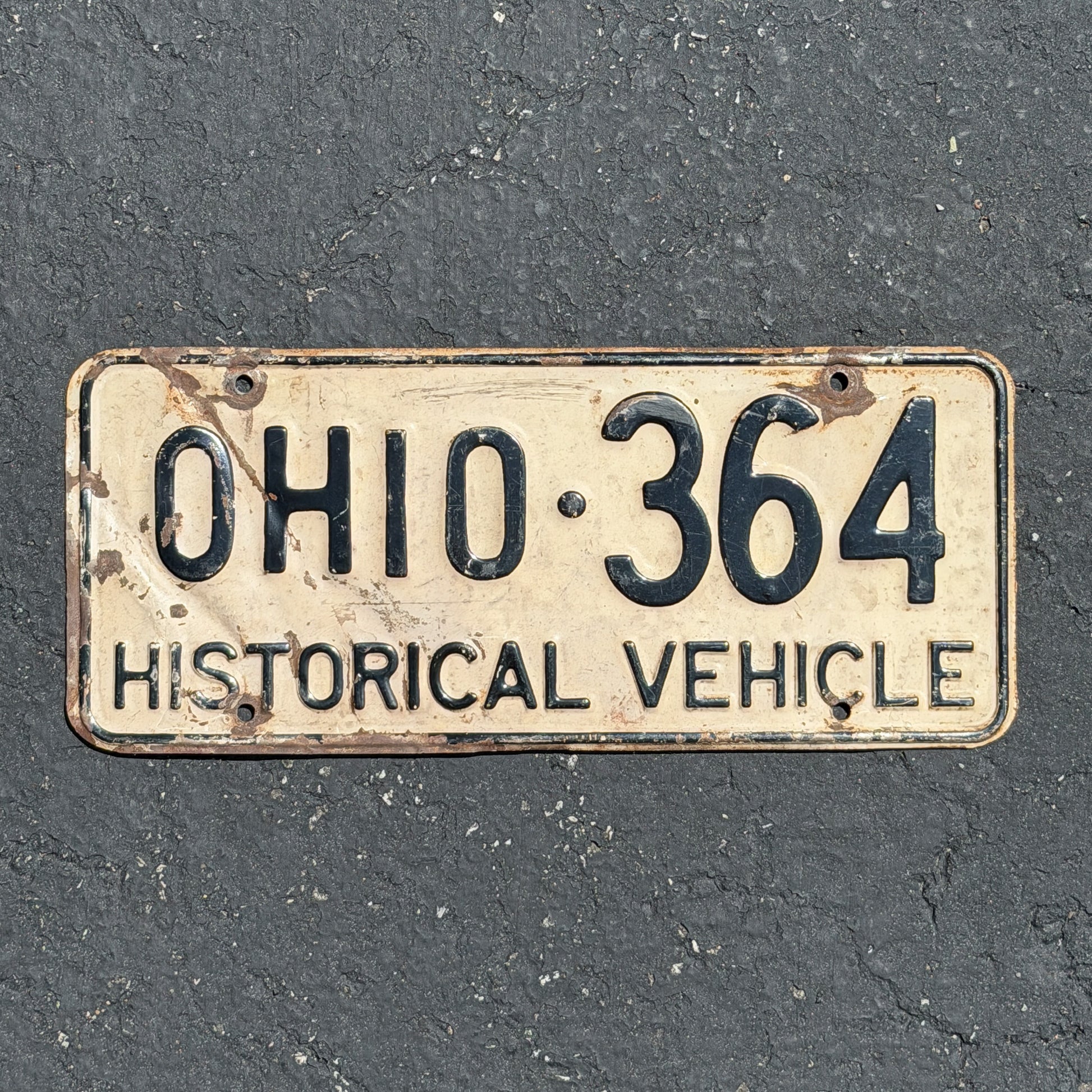 Photo of a 1953 Ohio Historic Vehicle License Plate Auto Tag Garage Decor Vintage 364 with original patina