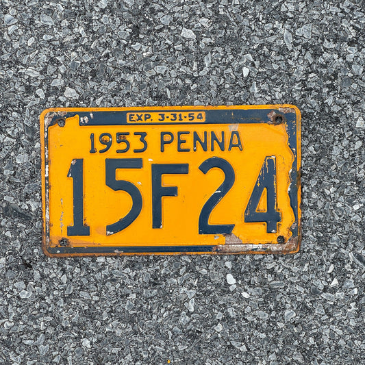 Photo of a 1953 Pennsylvania License Plate Auto Tag Garage Decor Vintage 15F24